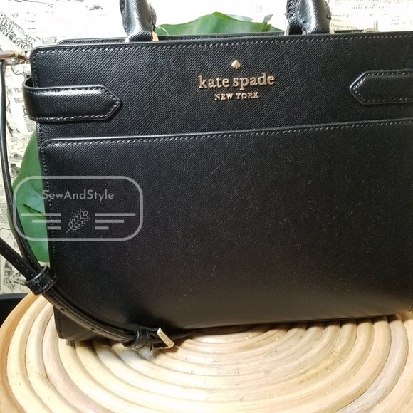 Kate Spade Staci Medium Satchel Black Crossbody Brand New - Picture 10 of 10